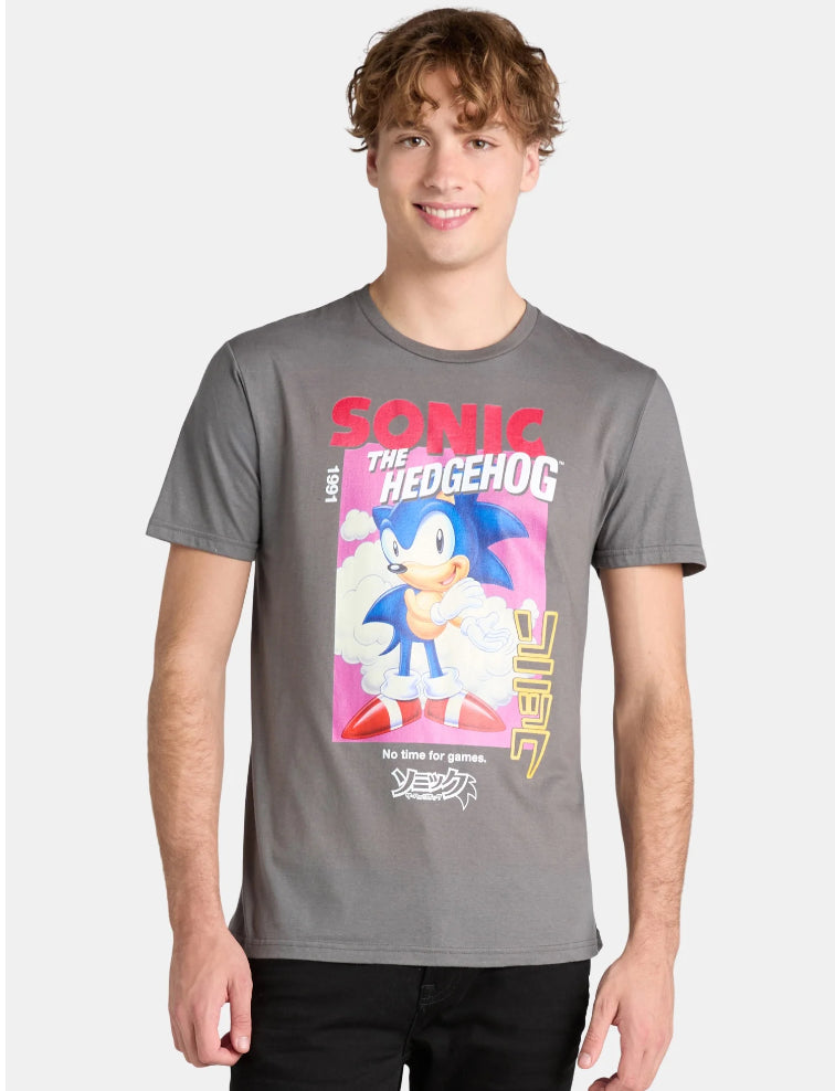 Sonic the Hedgehog Men's and Big Men's Graphic Tee with Short Sleeves.