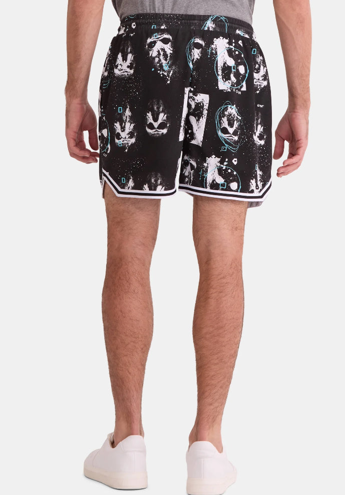 Friday the 13th Men's and Big Men's Jason Voorhees Graphic Mesh Shorts.