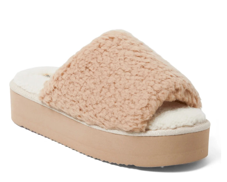 Dearfoams Cozy Comfort Women's Platform Terry Slide Slipper