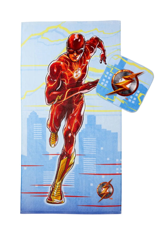 The Flash Kids Cotton 2 Piece Towel and Washcloth Set