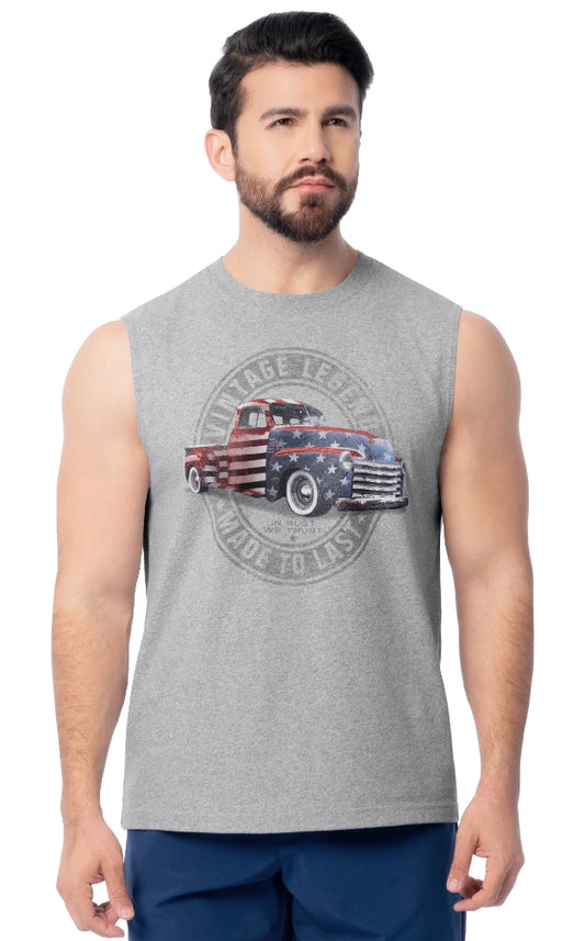 Way to Celebrate Men's & Big Men's 4th of July Americana Graphic Muscle Tank.