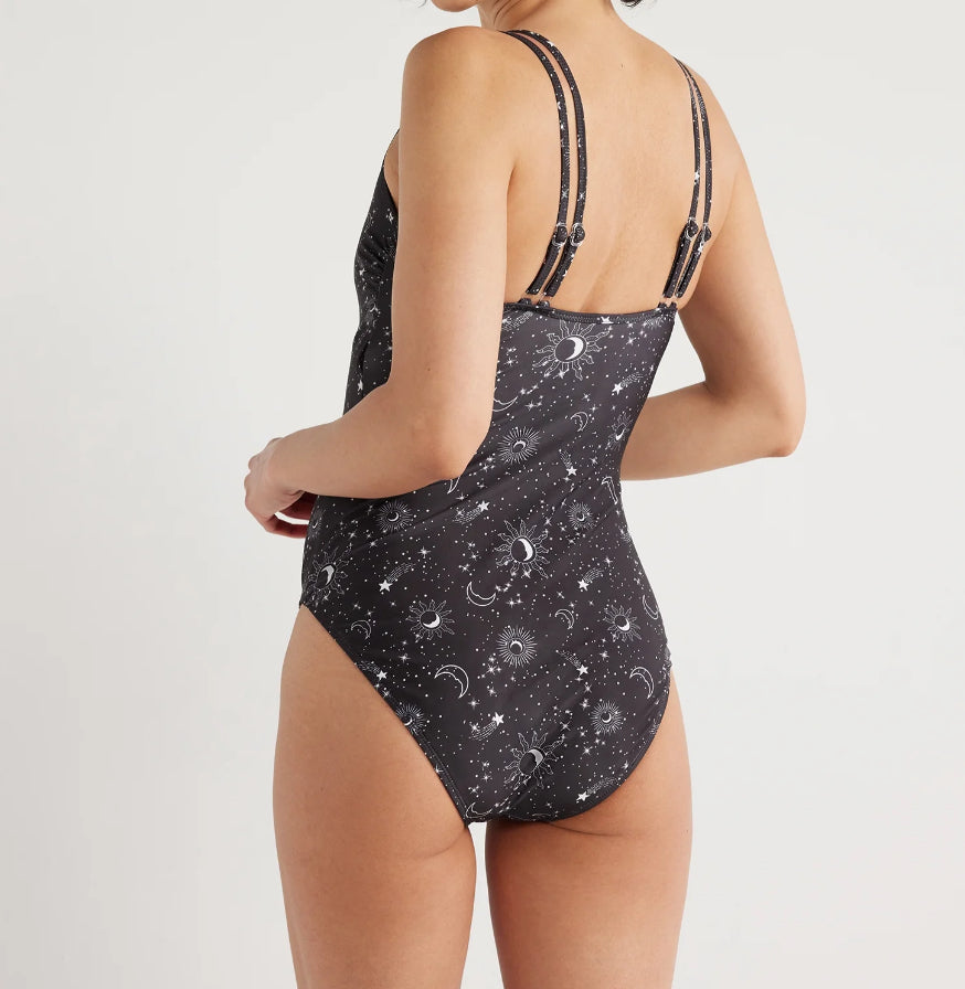 No Boundaries Juniors’ Multi-Strap One-Piece Swimsuit