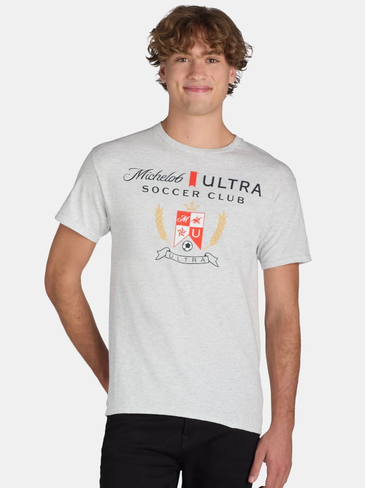 Michelob Ultra Men's and Big Men’s Soccer Club Vintage style Graphic Tee Shirt.