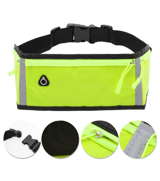Three Pocket Running Waist Pack Green