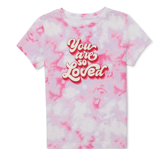 Wonder Nation Girl's Valentines Day Short Sleeve Graphic Tee.