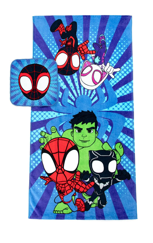 Spidey and His Amazing Friends Kids Cotton 2 Piece Towel and Washcloth Set