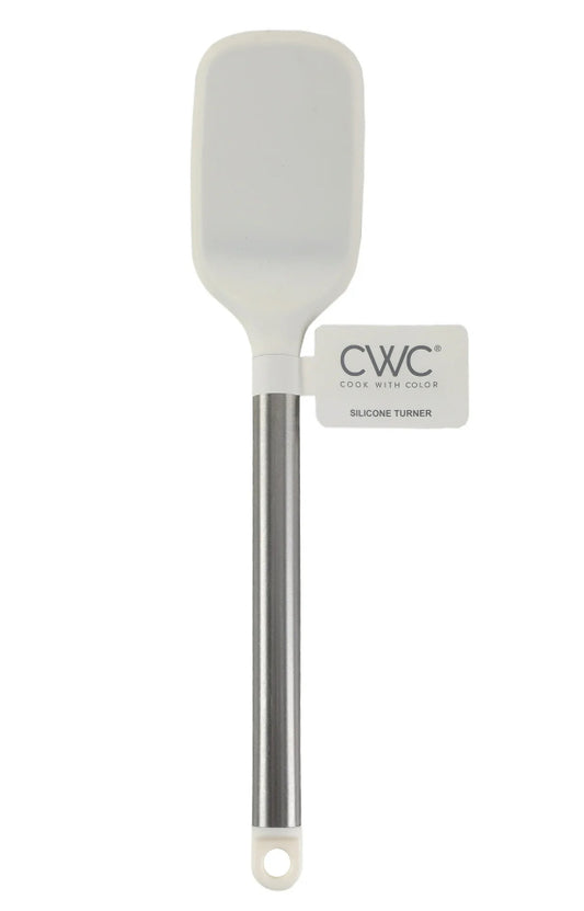 Cook With Color Cream 12inch silicone turner is a key item to have in your Kitchen. This turner is made with durable food safe silicone and is meant to last.