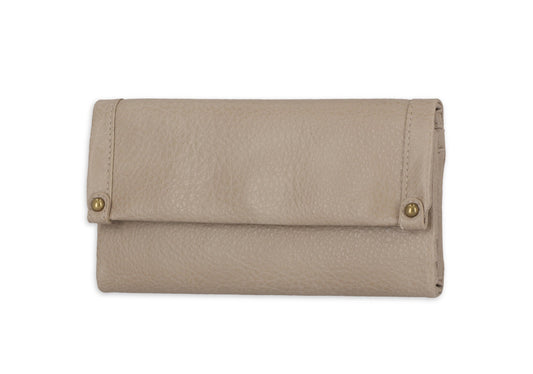 Time And Tru Women's Farrah Clutch Wallet Vinyl Solid Tan