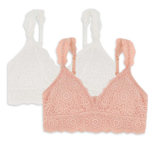Wonder Nation Lace Convertible Bralette, 2-Pack