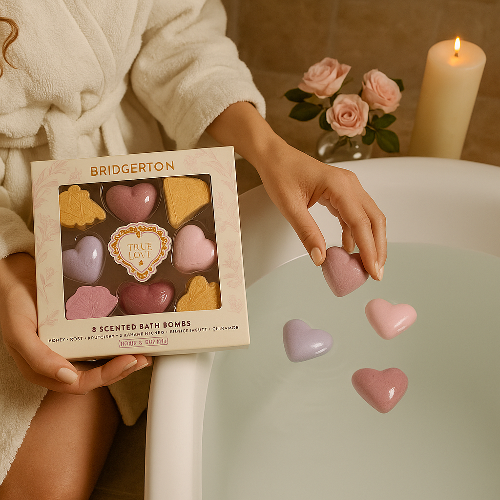 Bridgerton Scented Bath Bomb Set – “True Love” Collection (8 pieces)