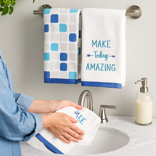 Elizabeth Wells Studio Velour Hand Towel Set – 2 Pack