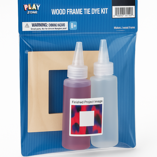 Play Zone Wood Frame Tie Dye Kit – DIY Craft Set for Kids (Ages 8+)