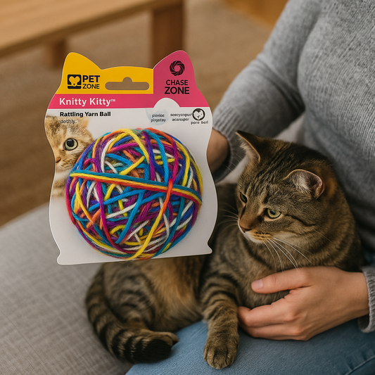 Pet Zone Knitty Kitty™ – Rattling Yarn Ball Cat Toy