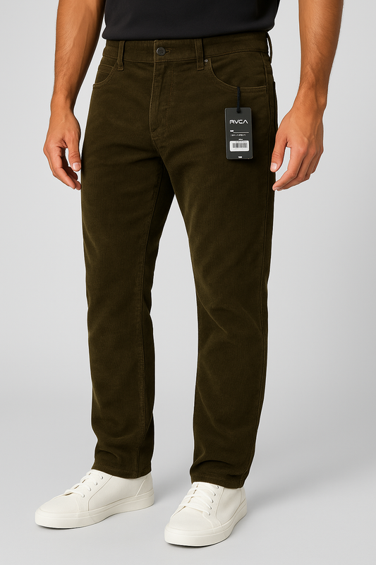 RVCA Men’s Corduroy Pants – Dark Army (DKA)