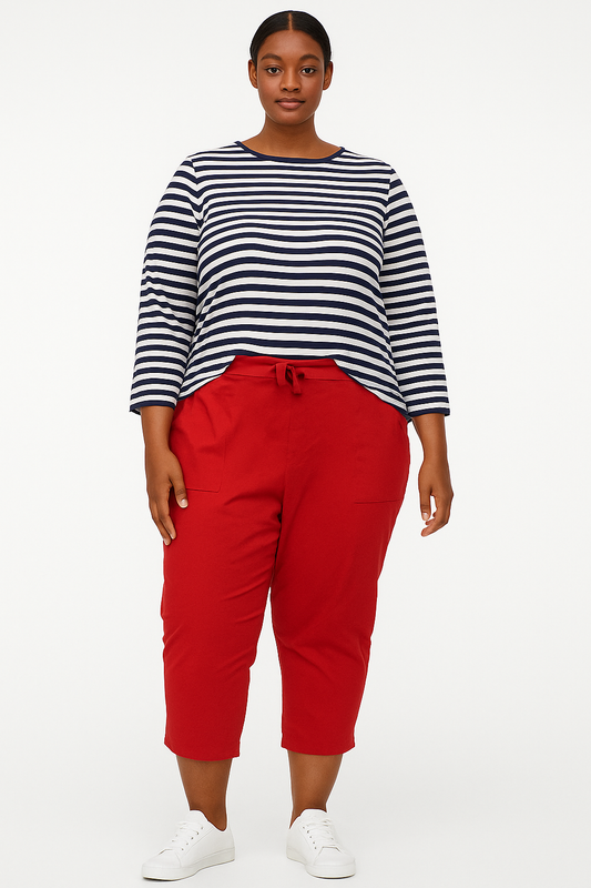 Plus Size Capri Pants – 5X (32W-34W) – Red
