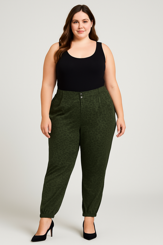 Time and Tru Women’s Pleated Satin Pants – Leopard Print