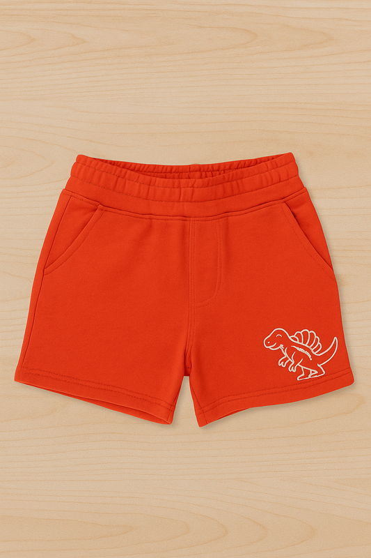 French Terry Graphic Shorts – Red