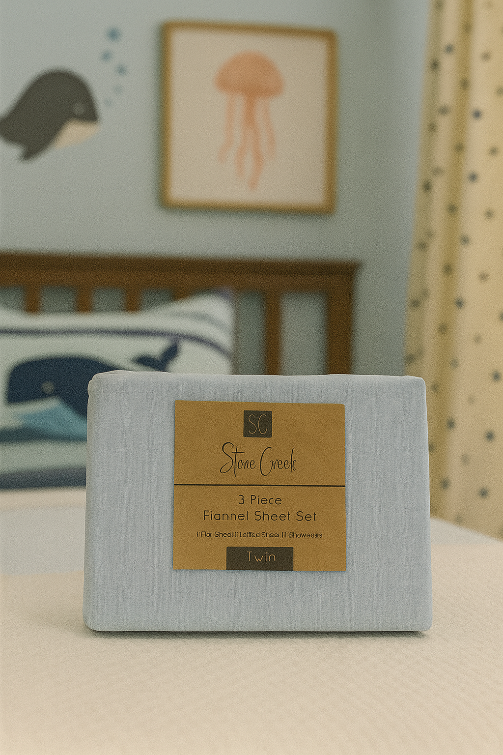 Stone Creek – 3 Piece Flannel Sheet Set (Twin