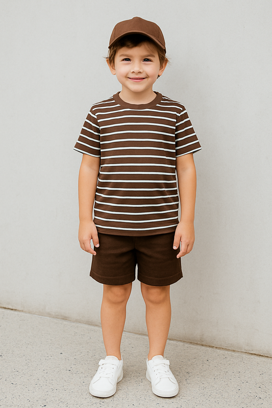 Wonder Nation Boys’ Short Sleeve Striped Tee