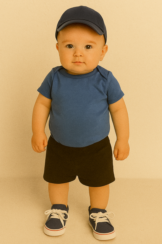 Baby Boy Solid Blue Bodysuit