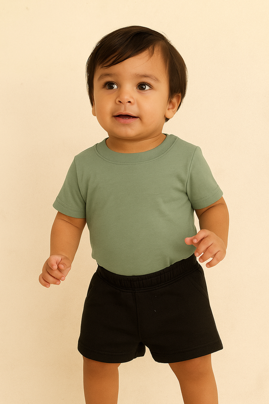 French Terry Shorts Solid-Black