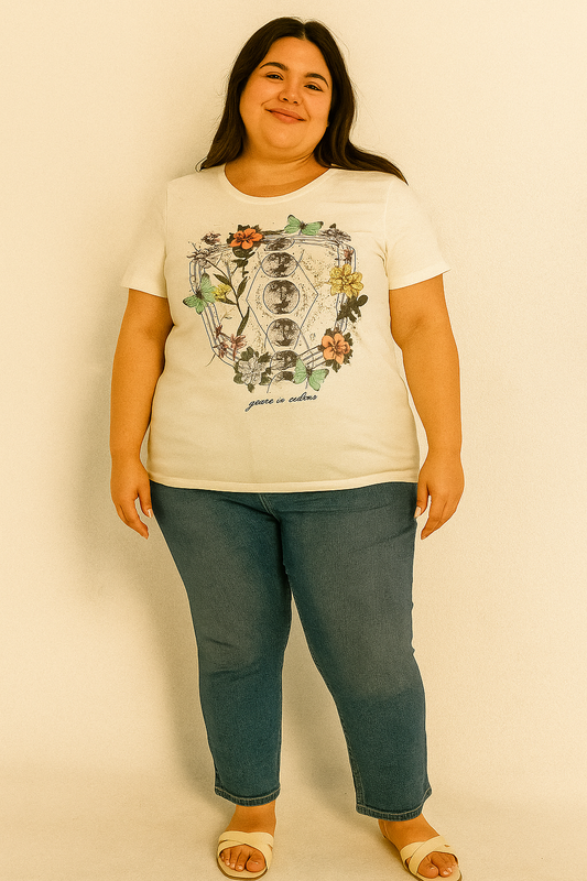 Ivory Short Sleeve Graphic Tee – “Grace in Nature