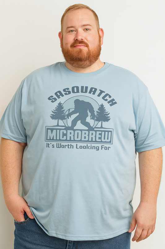 Light Blue Sasquatch Microbrew Graphic Tee