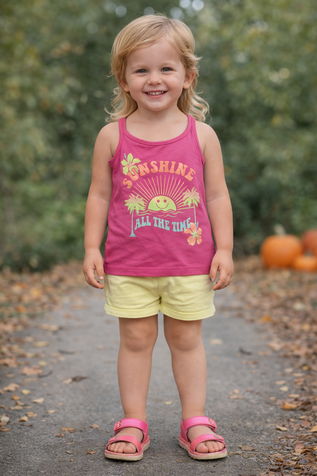Pink Summer Girls Pink Tank Top