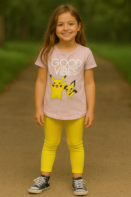 Pokémon Vibes Tee in a soft blush color.