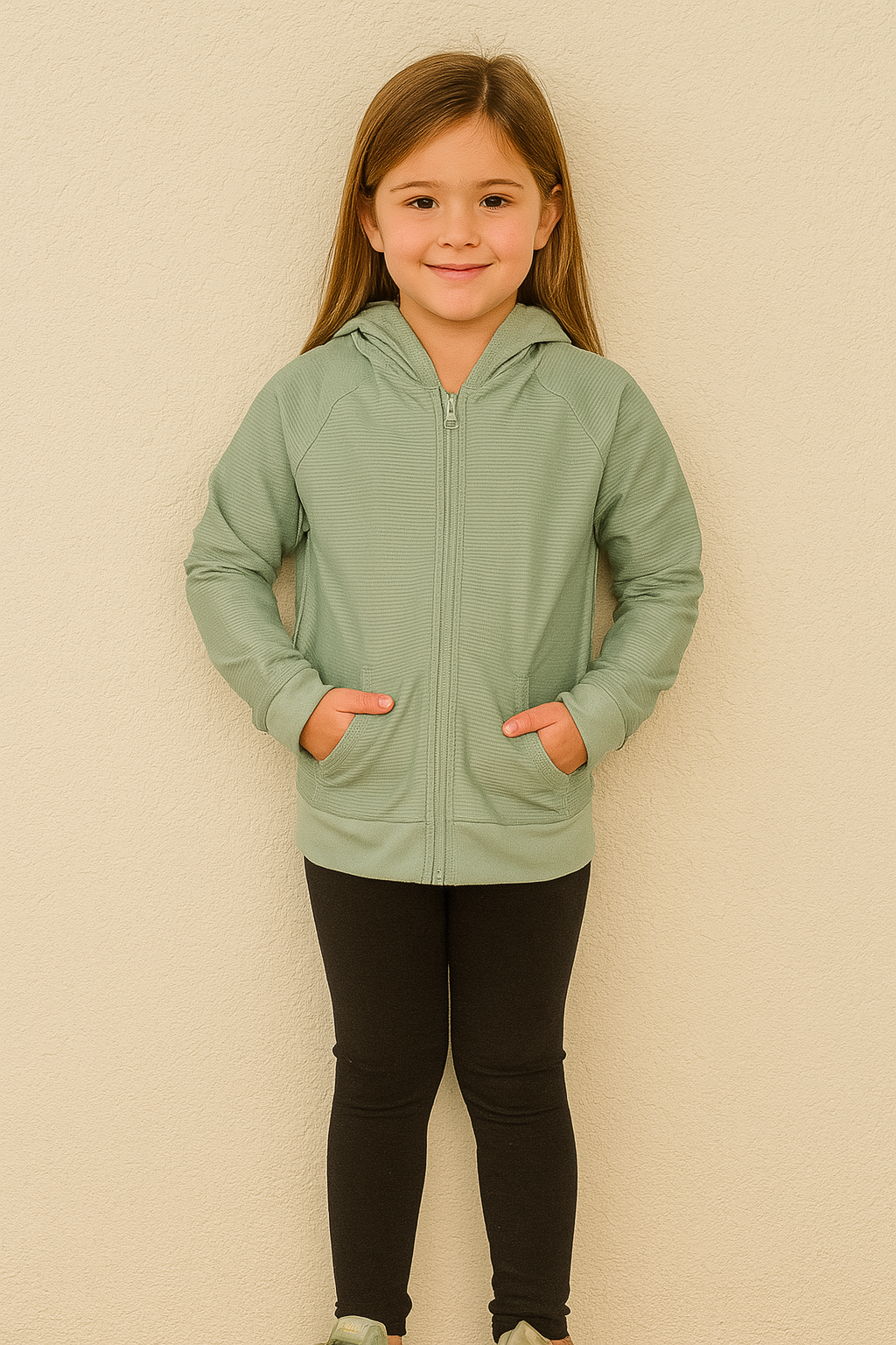 Girls Sage Green Cover-Up Jacket