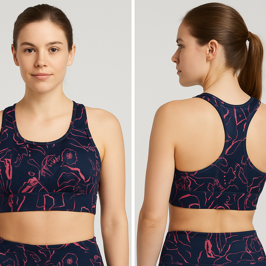 AVIA Ventilated Molded Cup Bra – Sketch Floral Navy