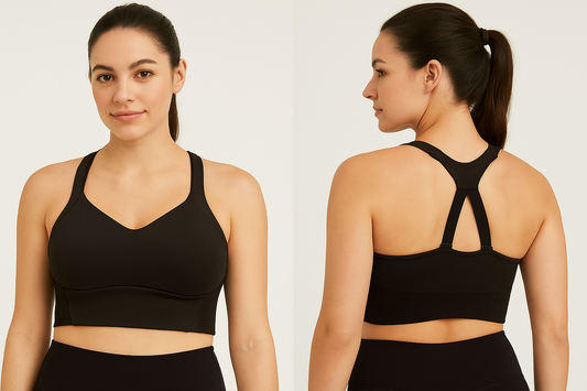 AVIA Molded Racer Sports Bra – Black Soot