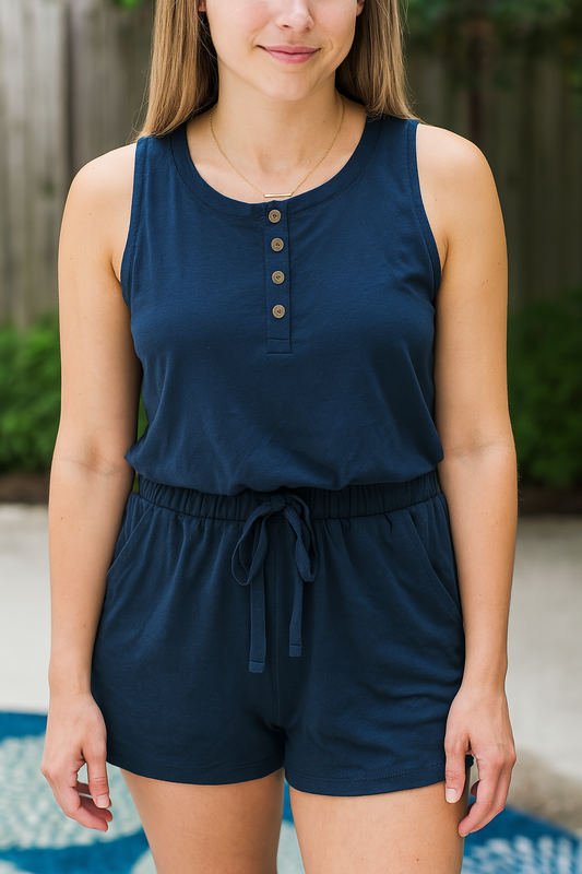 Sleeveless Peacoat Romper