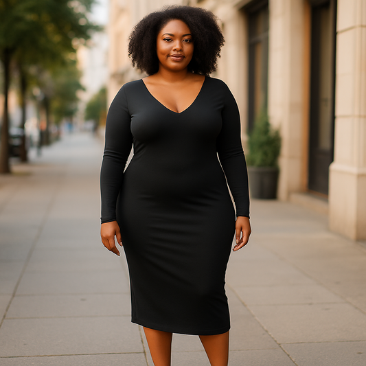 Madden NYC Double Layer Black Dress – Size XXL (19)