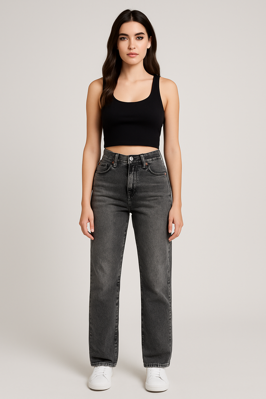 Time and Tru Straight Crop Jeans – Grey Wash