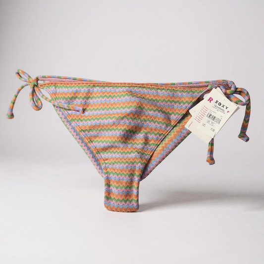 Roxy Wavy Stripe Cheeky Tie Side Bikini Bottom – Multi