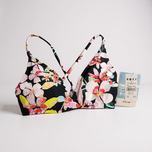 Roxy PT Beach Classics Athletic Triangle Top – Floral Black