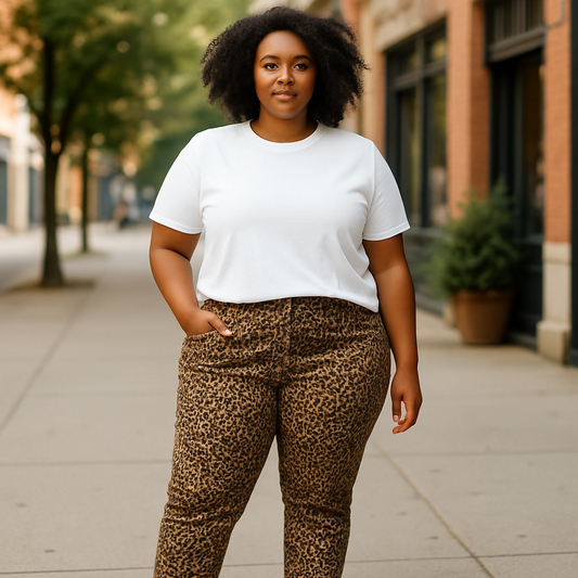 Terra & Sky Women's Plus Size Core Straight Leg Jeans, Available in Regular and Petite